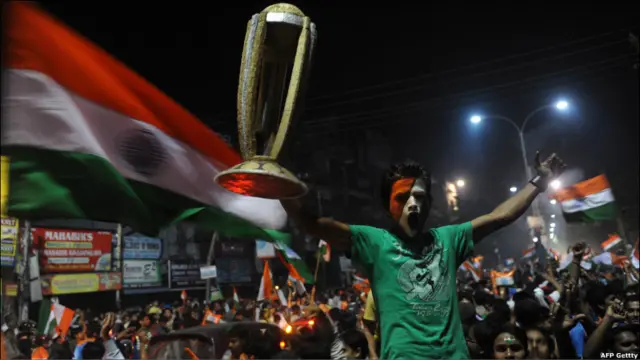 भारत की जीत की ख़ुशी