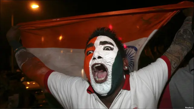 भारत की जीत की ख़ुशी