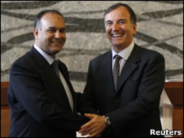 فرانکو فراتینی با علی العیساوی، نماینده شورای ملی انتقالی دیدار کرد