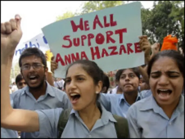 अन्ना हज़ारे को समर्थन