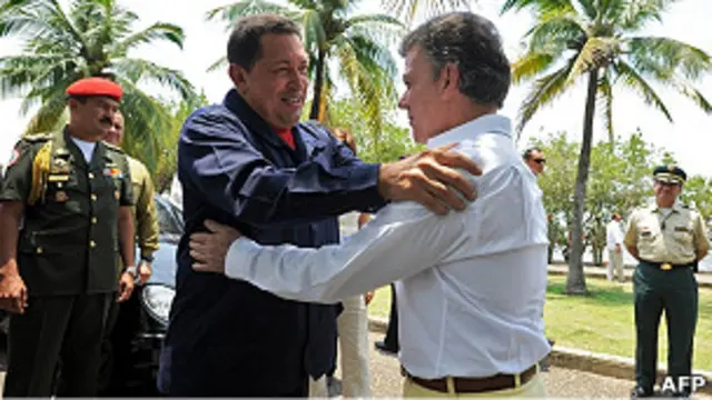 Hugo Chávez y Juan Manuel Santos