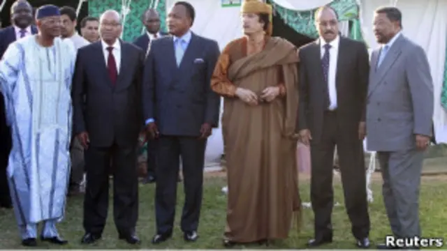 ملاقات هیات اتحادیه آفریقا و قذافی