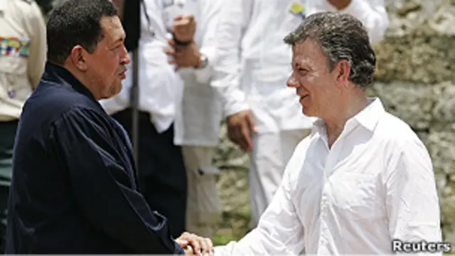 Hugo Chávez y Juan Manuel Santos