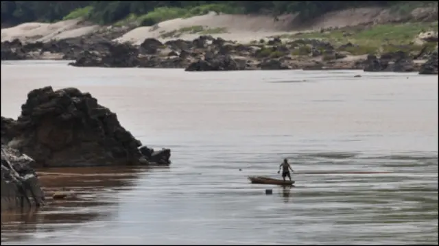 Dòng Mekong đoạn gần Paksey, nơi Lào dự định xây đập Xayaburi