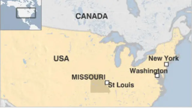 Peta lokasi Missouri, AS