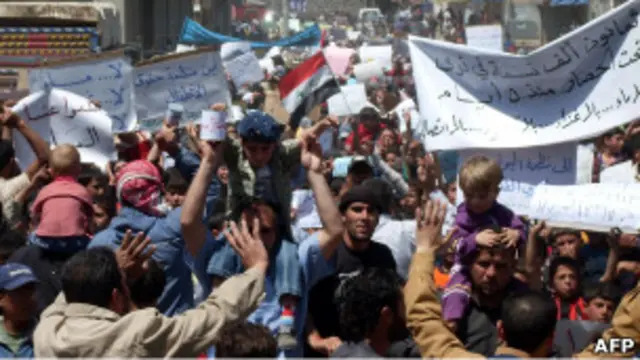 Aksi protes di Suriah