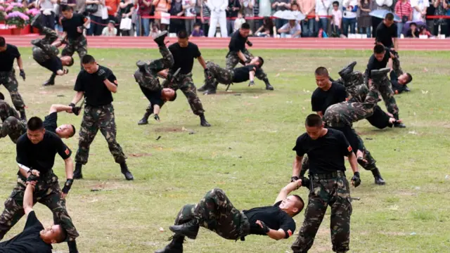 解放军驻港部队军营开放日——昂船州军营(01/05/2011，BBC中文网照片)