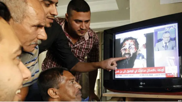 په العربية خبري تلوېزیون کې د اسامه د مړي لومړی خپور شوی انځور.