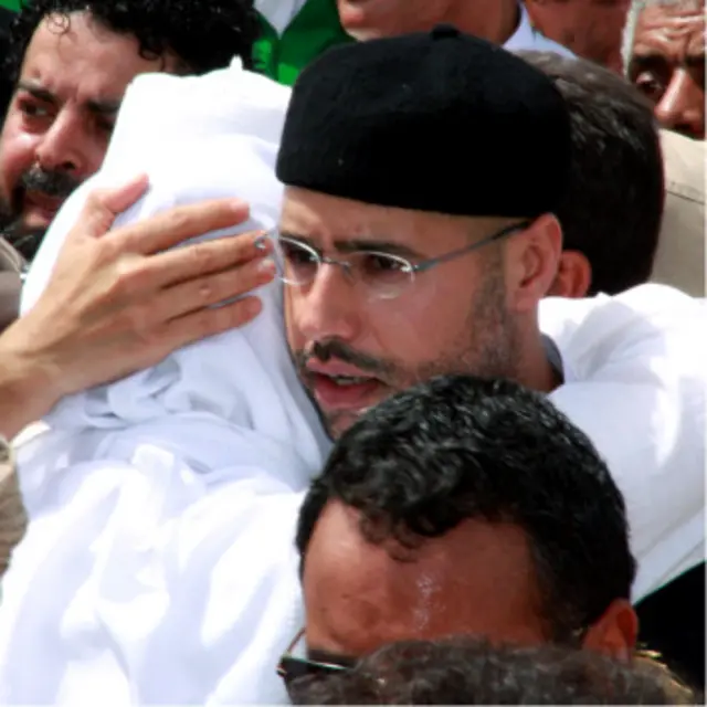 تشييع سيف العرب القذافي في طرابلس