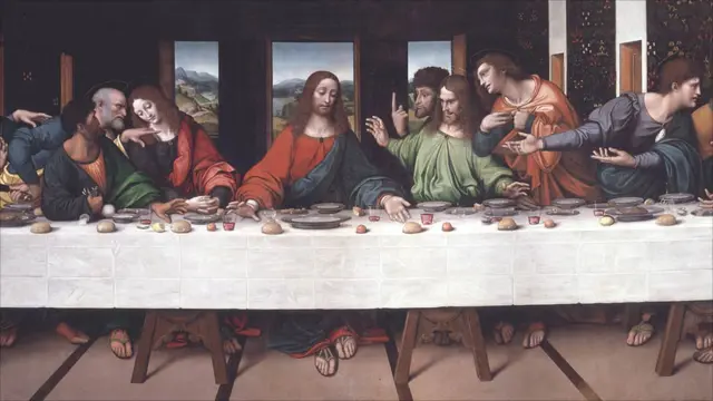 تعدادی از آثار همکاران نزدیک داوینچی نیز در این نمایشگاه به نمایش گذاشته می شود؛ از جمله نسخه ای از تابلوی "شام آخر" که جامپیترینو، شاگرد داوینچی از روی اصل آن کشیده است.