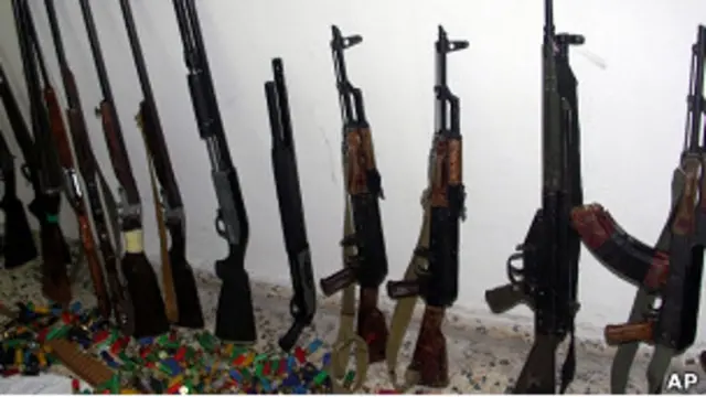 Оружие, конфискованное сирийскими властями в Баниясе