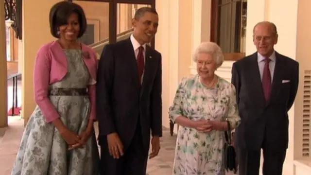 michelle, barack, elizabeth II dan suami
