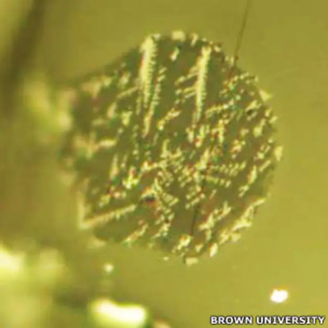 Включение вулканического стекла в лунной магме