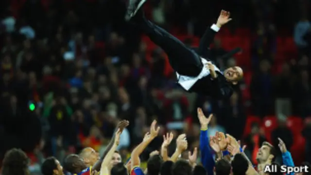 Pep Guardiola setelah kemenangan Liga Champions