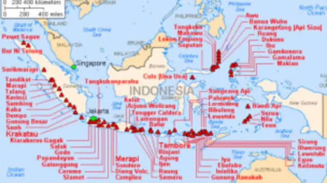 Peta gunung berapi di Indonesia