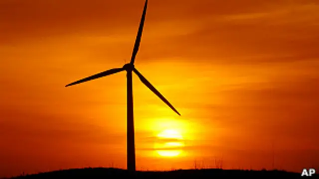 Molino de viento en China.