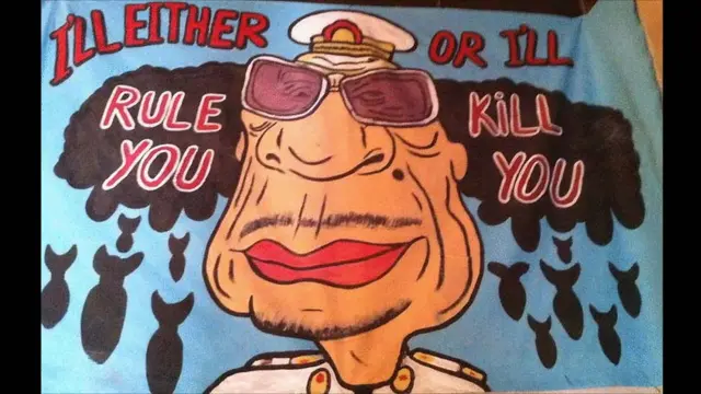 Карикатура на Каддафи: я либо буду вами править, либо вас убью