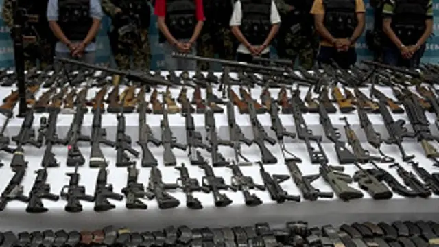 Armas decomisadas en México