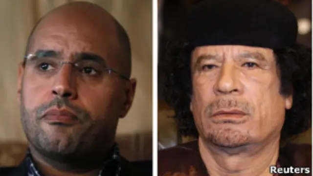 القذافي ونجله سيف الإسلام