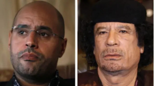 Gaddafi and son