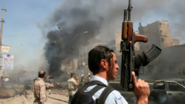 Suasana setelah ledakan bom