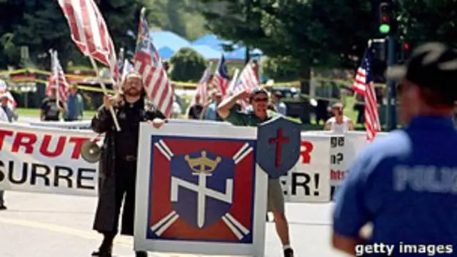 Manifestacion de Nación Aria en Estados Unidos.