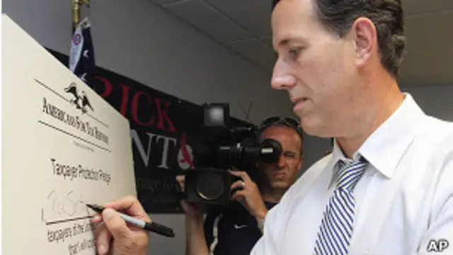 Senador Rick Santorum de Pennsylvania y aspirante a la candidatura presidencial por el partido republicano