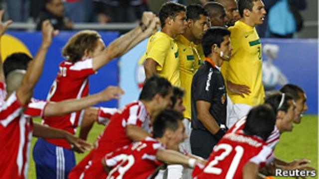 paraguayos celebran triunfo ante brasil