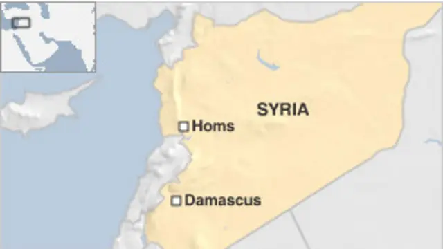 peta lokasi Homs, Suriah