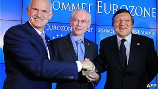 Líderes europeos presentan el segundo rescate a Grecia.