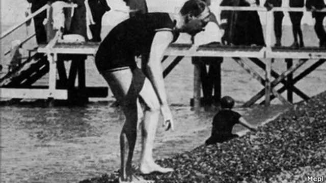 Winston Churchill en la playa de Dieppe.