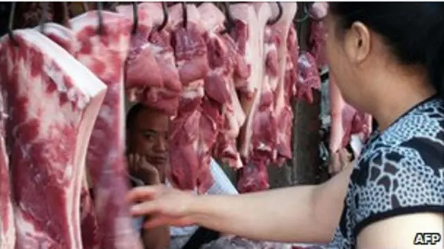 Mua thịt ngoài chợ ở Trung Quốc