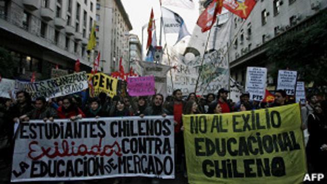 Protesta de estudiantes en Chile