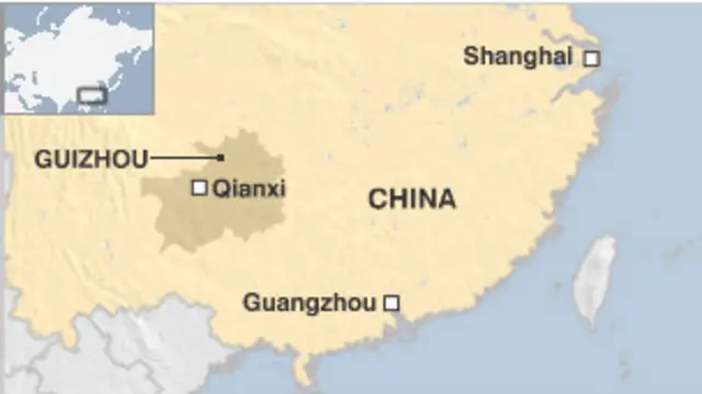 Quý Châu trên bản đồ Trung Quốc