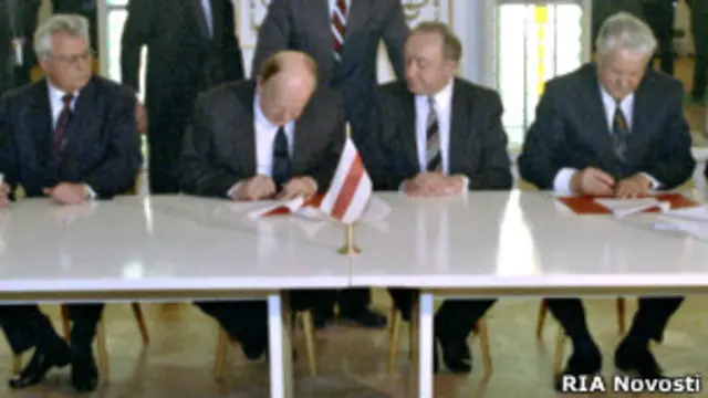 Подписание Беловежских соглашений 8 декабря 1991 г.