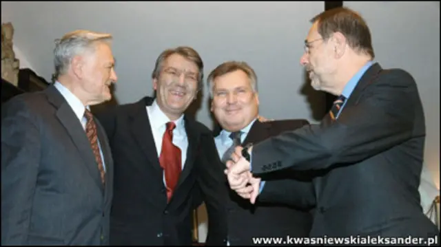 В.Адамкус, В.Ющенко, А.Квасневський, Х.Солана