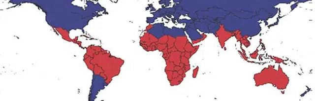 Mapa de naciones afectadas por El Niño Foto Hsiang et al/Nature 