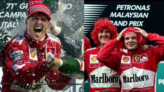 Michael Schumacher y Häkkinen 
