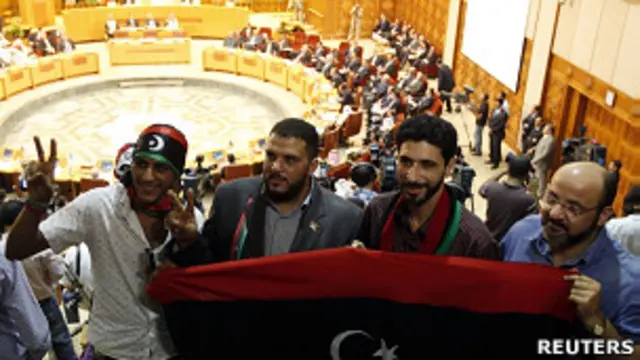 Ливийские повстанцы на конференции Лиги арабских государств в Каире