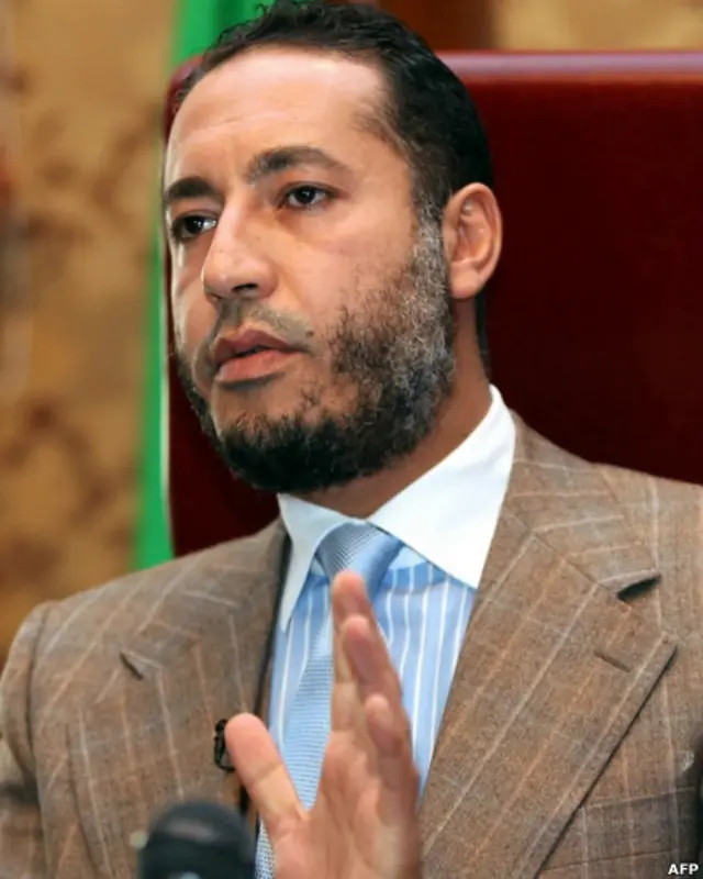 سعدی قذافی، یکی دیگر از پسران رهبر لیبی.