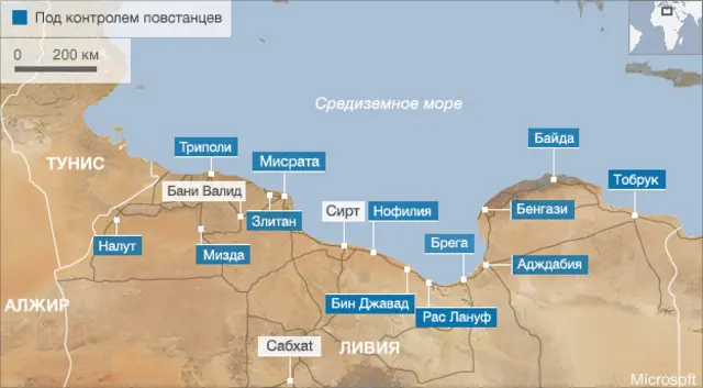 Карта Ливии