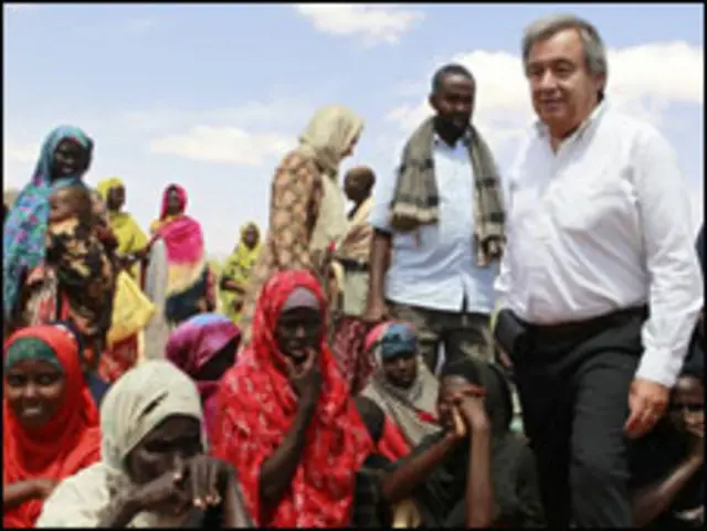 Madaxa UNHCR, Antonio Guterres, oo la hadlaya Soomaalida abaaruhu saameeyeen
