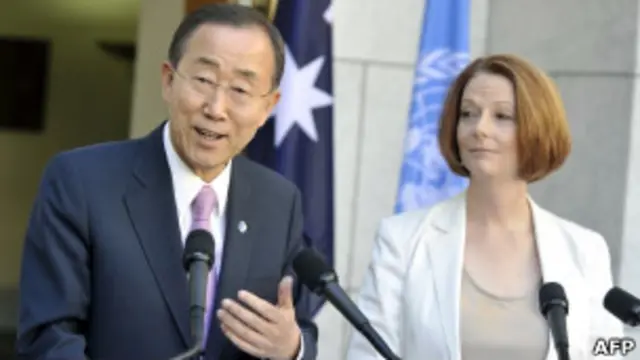 Ban Ki-moon and Julia Gillard