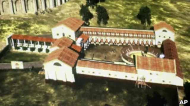 Трехмерное изображение школы гладиаторов в Карнунтуме