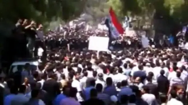 ইদলিব শহরে একটি বিক্ষোভ