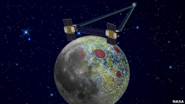 Спутники GRAIL на орбите вокруг Луны