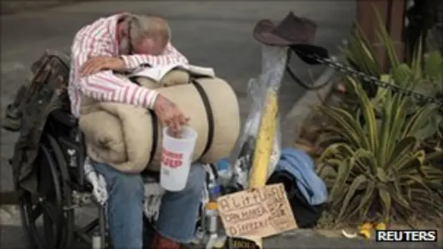 Một người vô gia cư ở Mỹ