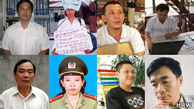 Ông Vi Đức Hồi (đầu tiên, hàng dưới, từ trái) cũng được ra tù ngày 12/4/2013.