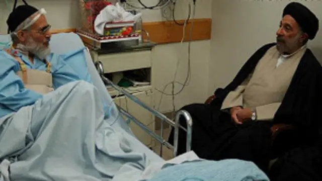 هادی خامنه‌ای در ملاقات با آیت الله بیات زنجانی، روحانی منتقد