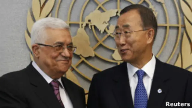 بان كي مون ومحمود عباس